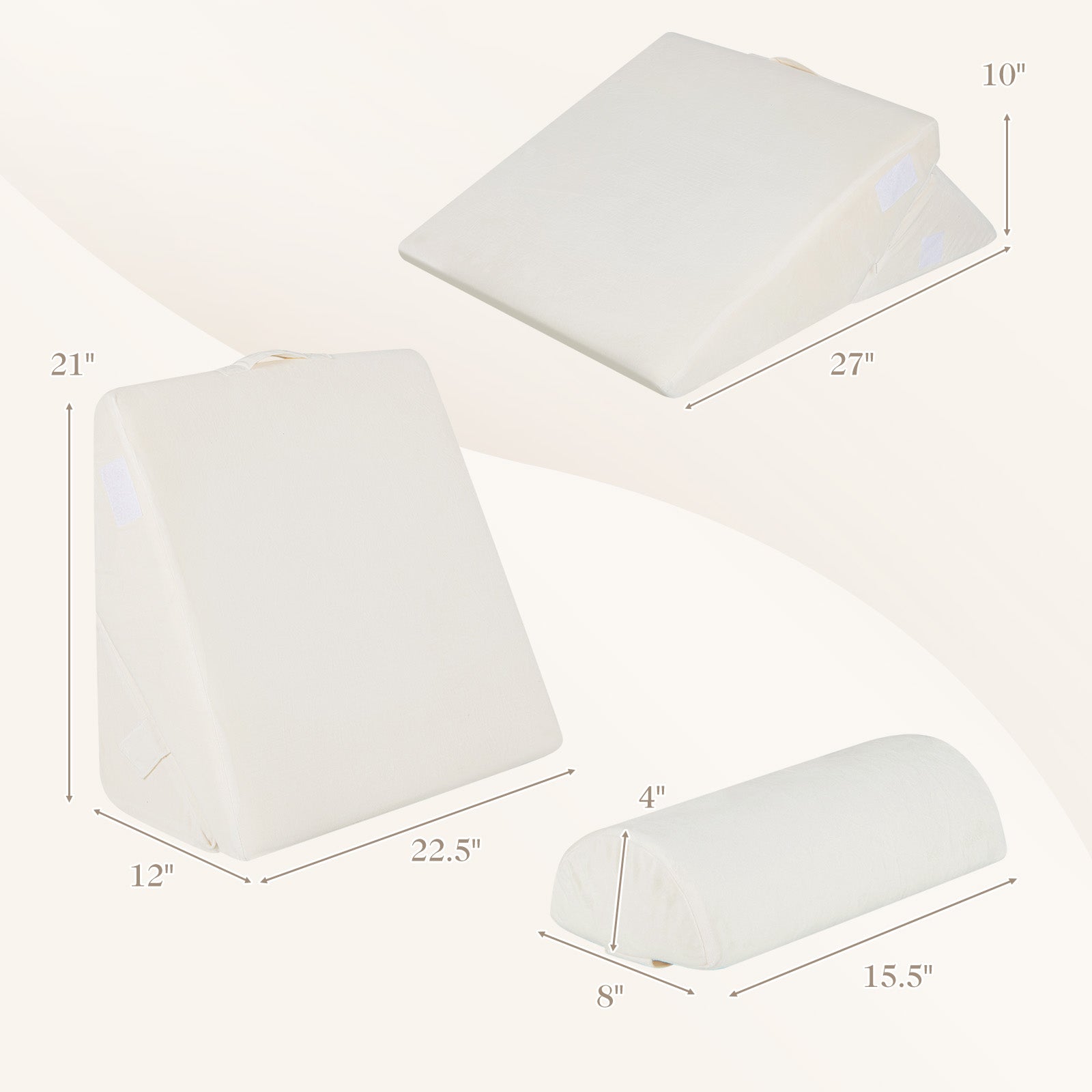 エアメモリーフォーム付きベッドウェッジ枕3点セット