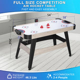 エアホッケーテーブル、パック2個、プッシャー2個付き屋内電動ホッケーゲームテーブル