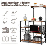 4段キッチンベーカーラック(バスケットとフック5個付き)