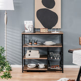 4段業務用キッチンベーカーラック(ワイヤーバスケット2個付き)