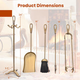 暖炉用ツールセット 5点セット 暖炉用アクセサリー ポーカー付き