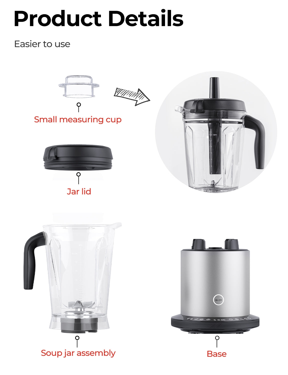 1500W スムージーメーカー ハイパワー ジューサー&ブレンダー 10段階スピード