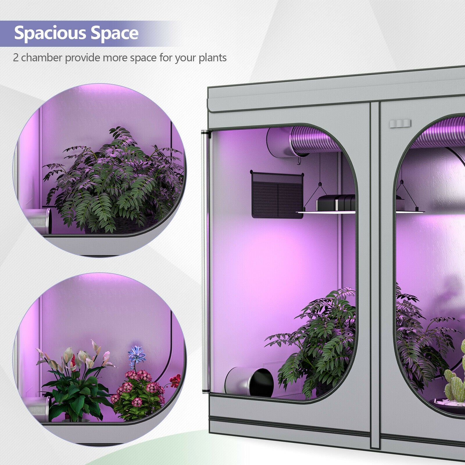 4 x 8 Feet Grow Tent with Observation Window for Indoor Plant Growing