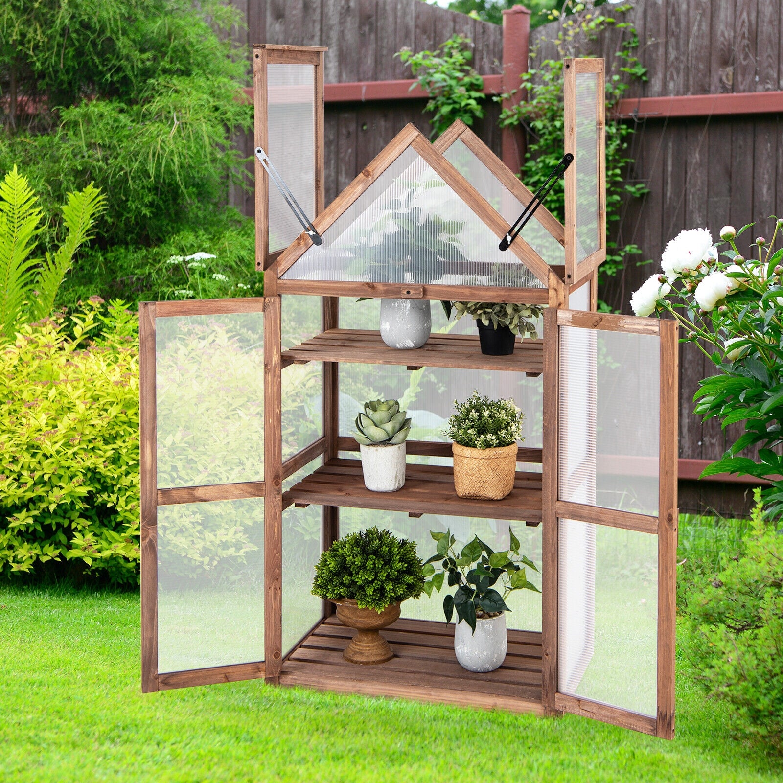 Cold Frame Mini Wooden Greenhouse for Vegetable and Flower