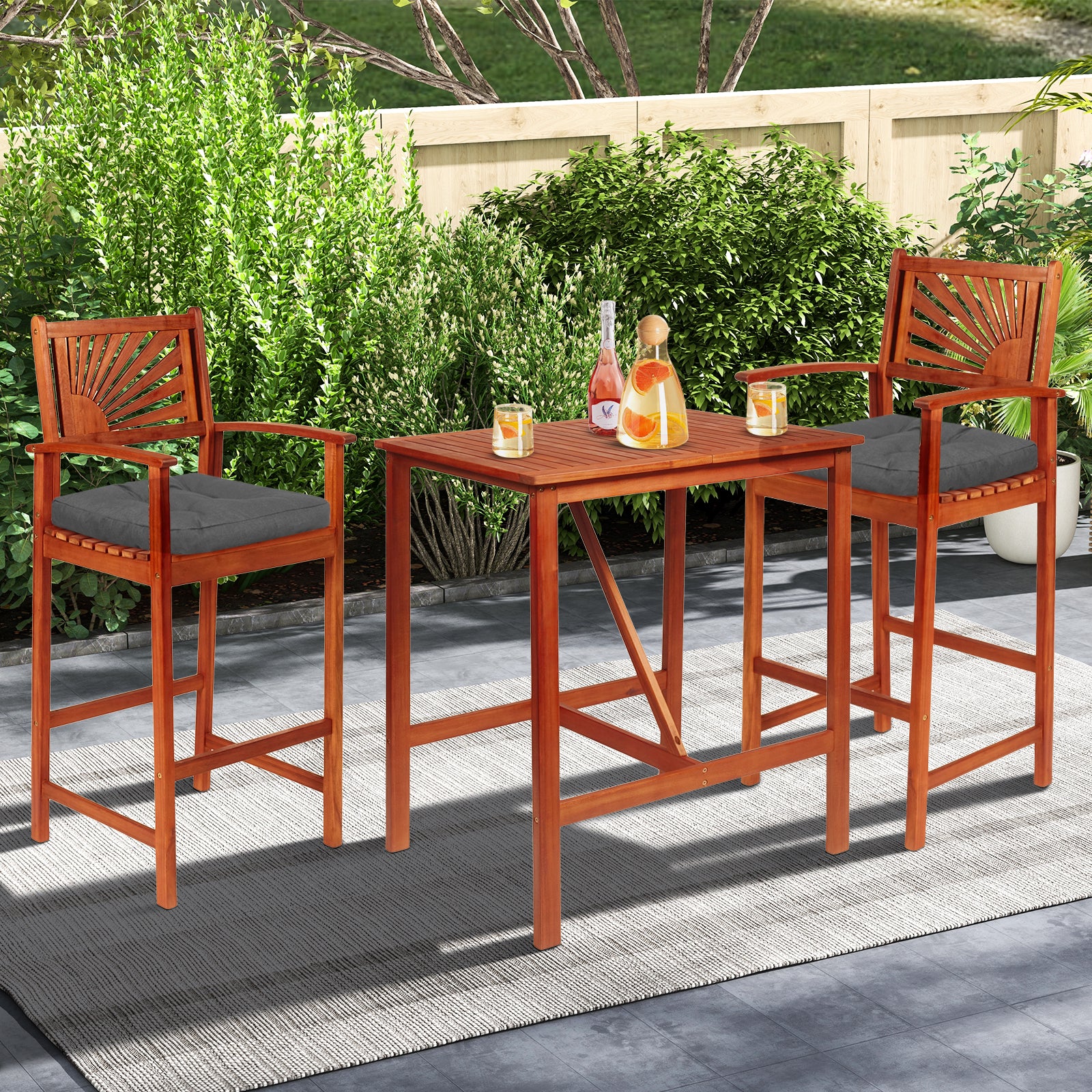 17.5 x 17インチ U字型チェアパッド 4枚パック ポリエステルカバー付き グレー