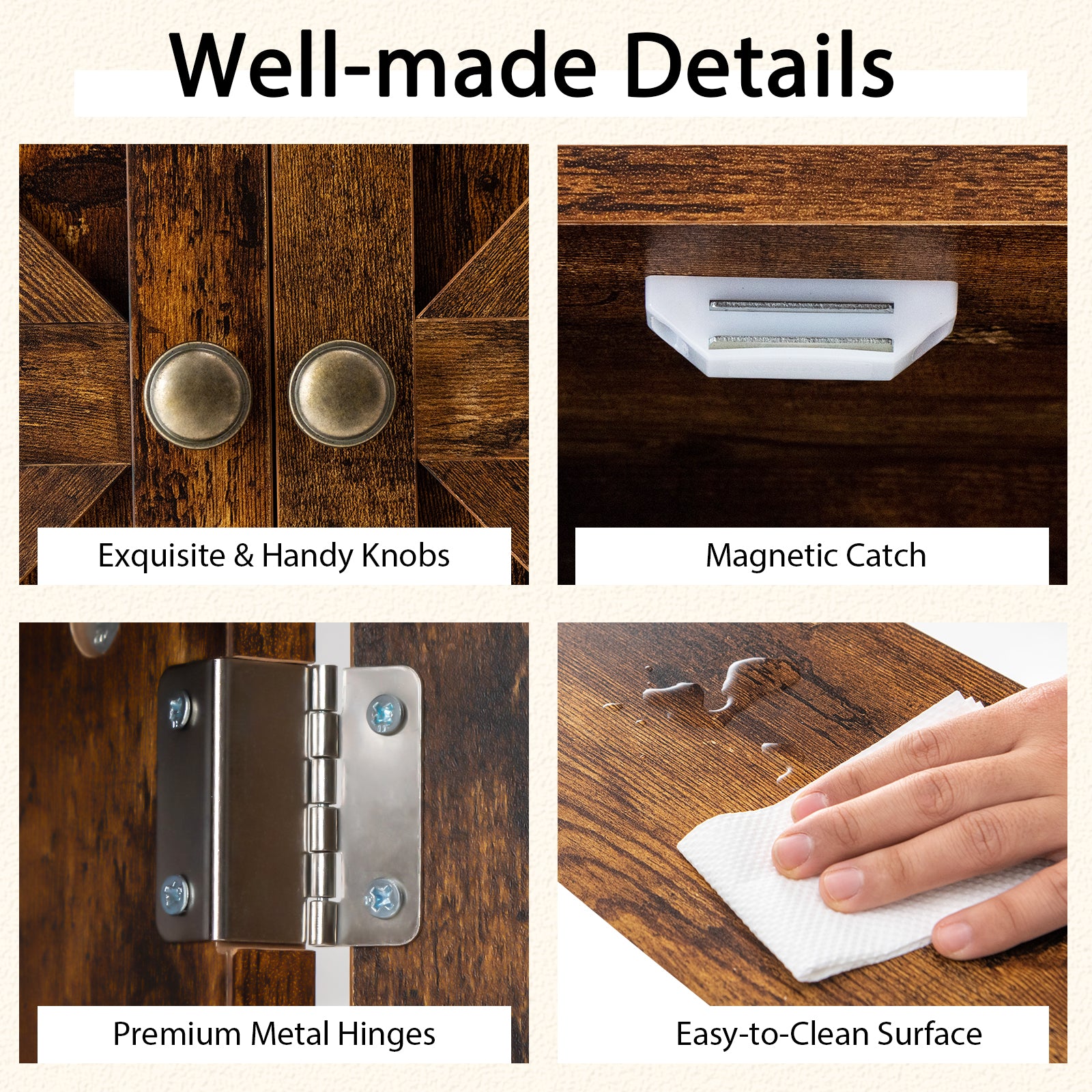 2ドアバスルーム壁掛け式薬品キャビネット(オープンシェルフとタオルラック付き)