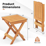 14インチのコンパクトな折りたたみ式サイドテーブル(スラット天板付き)