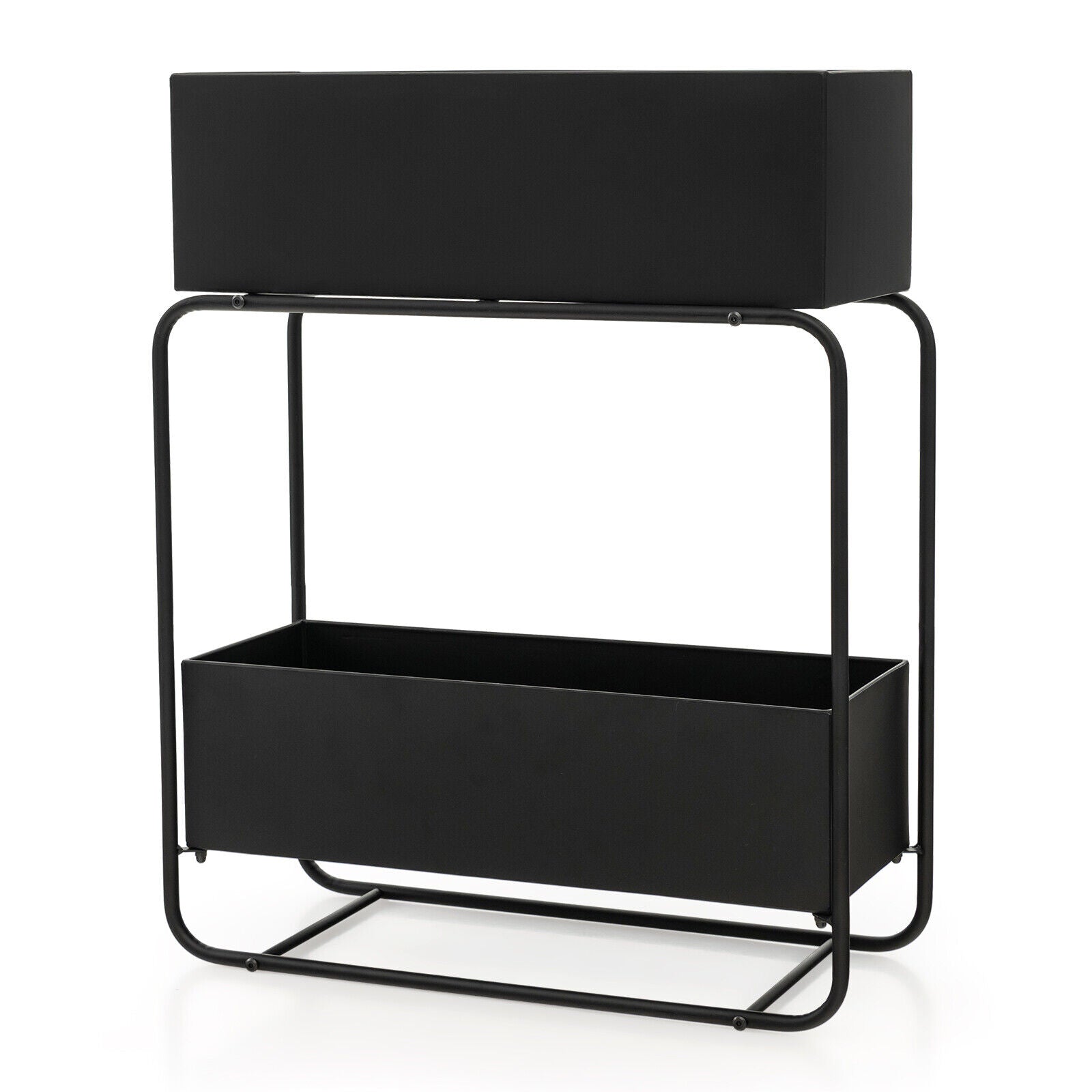 2段式メタル高床式ガーデンベッド(フラワーボックス付き)