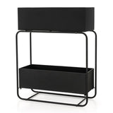 2段式メタル高床式ガーデンベッド(フラワーボックス付き)