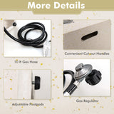 42インチ 50,000 BTU 長方形 テラゾ ファイヤーピットテーブル PVCカバー付き ホワイト