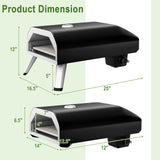 15000 BTU 折りたたみ式ピザオーブン(ピザピールストーンとカッター付き)