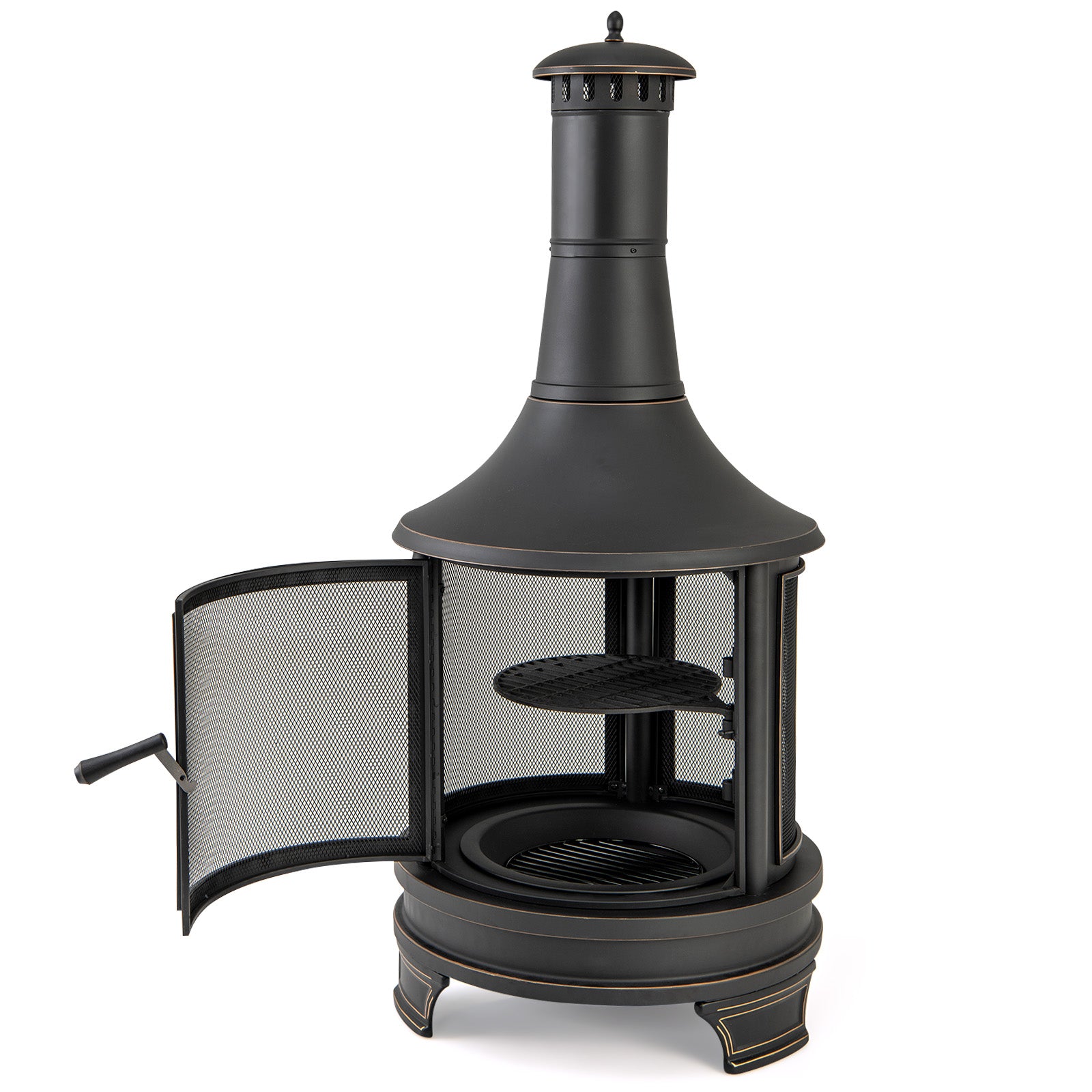 30インチの屋外ファイヤーピット(グリル付き)庭、裏庭、バーベキュー、焚き火、デッキ、パティオ用