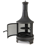 30インチの屋外ファイヤーピット(グリル付き)庭、裏庭、バーベキュー、焚き火、デッキ、パティオ用