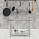 30 x 48インチのステンレススチール製テーブル、業務用キッチン作業台