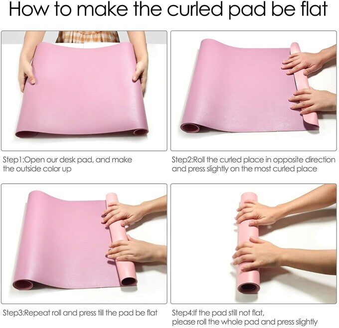 SKONYON 両面デスクパッドプロテクター、大型ゲーミングマウスパッド、31.5インチ x 15.7インチ PUレザーデスクパッド、キーボードとマウス用、デスクマット、パープル/ピンク