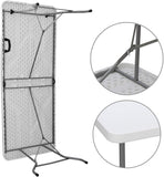 SKONYON 折りたたみ式ユーティリティテーブル 6フィート 半分に折りたためる ポータブル プラスチック ピクニック パーティー ダイニング キャンプ テーブル ホワイト