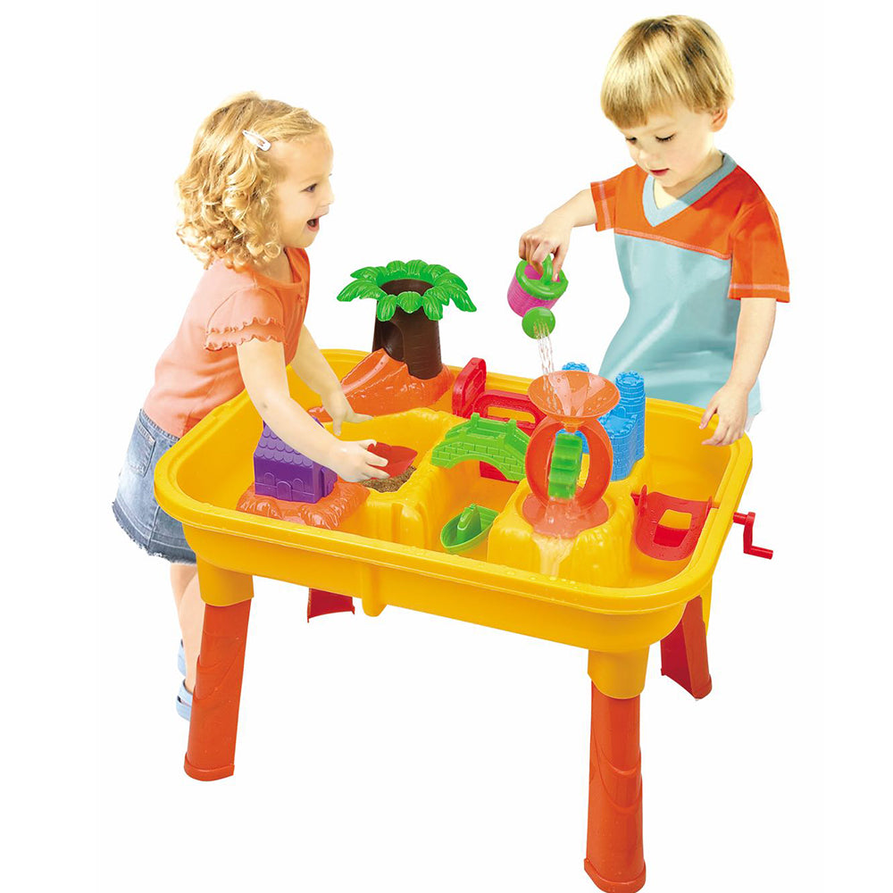 SKONYON 幼児用ウォーターテーブル キッズプレイサンドウォーターテーブル 2イン1 夏用ビーチおもちゃ 屋外アクティビティ用 (2021 デラックスバージョン)