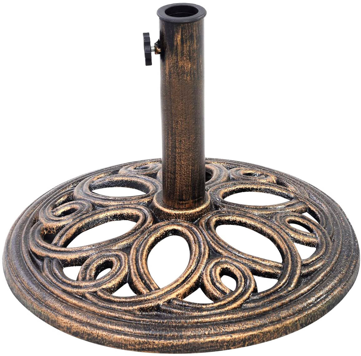 23 ポンド 鋳鉄製パティオ傘ベース ブロンズ