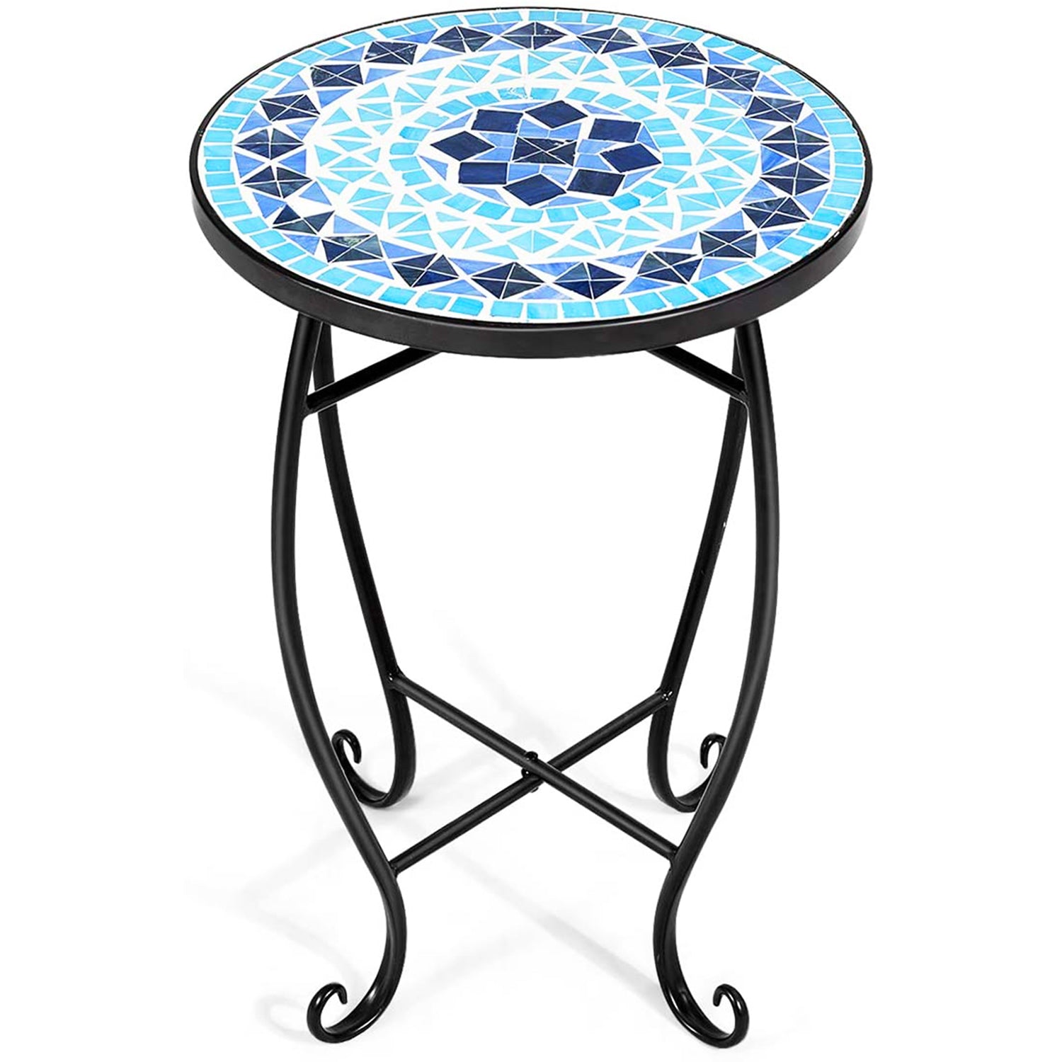 高さ21インチ 屋内/屋外用 ブラック スチール プラントスタンド