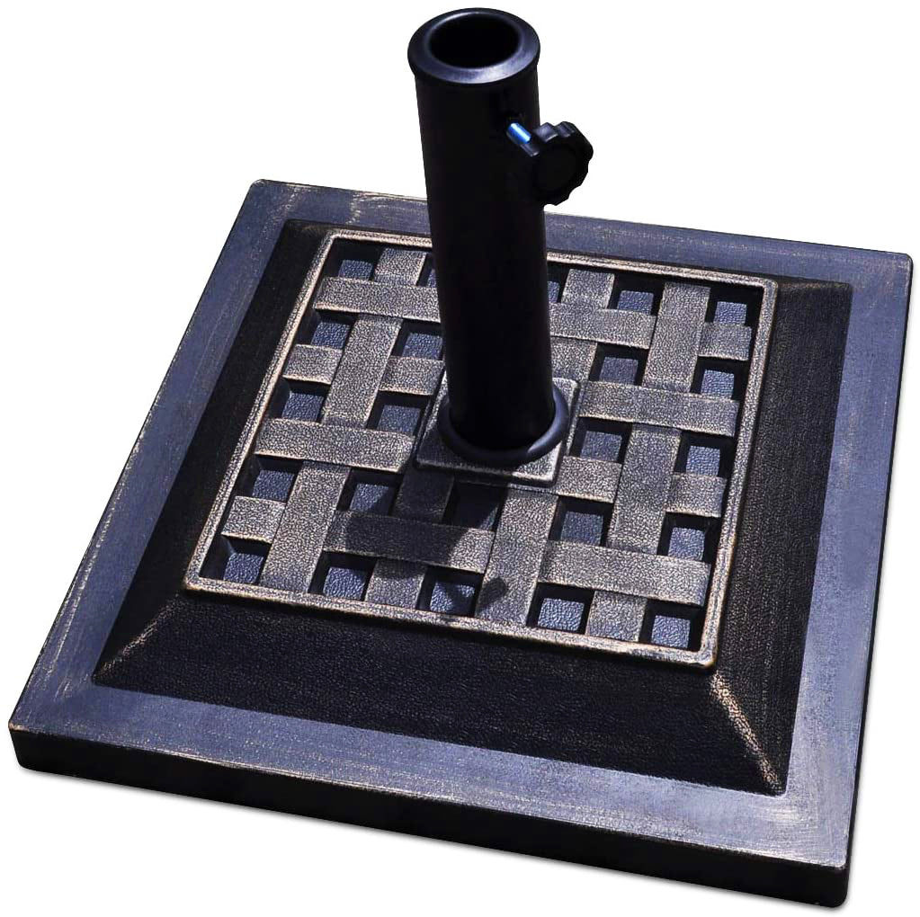 26 ポンド スクエアスチールパティオ傘ベース ブロンズ