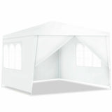 10 ft. x 10 ft. White Canopy Tent Heavy-Duty Wedding Party Tent Canopy with 4 Removable Side Walls