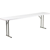 長方形プラスチックとスチールの折りたたみ式屋外ピクニックテーブル