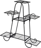 高さ32.5インチ 屋内/屋外用 ブラックメタルプラントスタンド(7段)