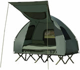 1人用ポリエステルタフタポップアップコットテント。セットアップが簡単で丈夫な素材を使用。