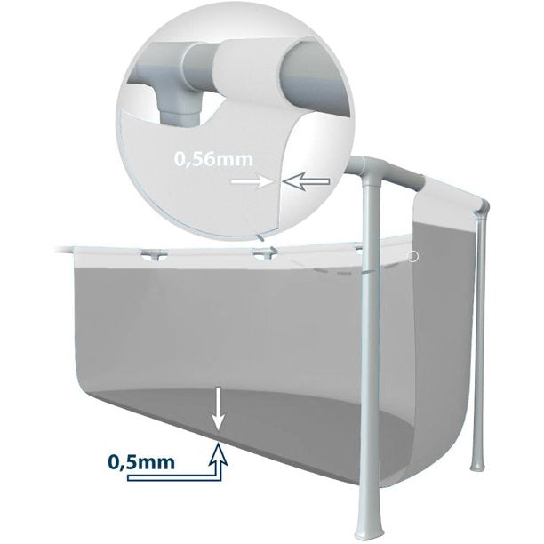 SKONYON 地上設置型スイミングプール 10フィート x 6.8フィート 屋外用長方形金属フレームプール 子供と大人用 裏庭 ガーデン パティオ用地上設置型ファミリースイミングプール (プールのみ)