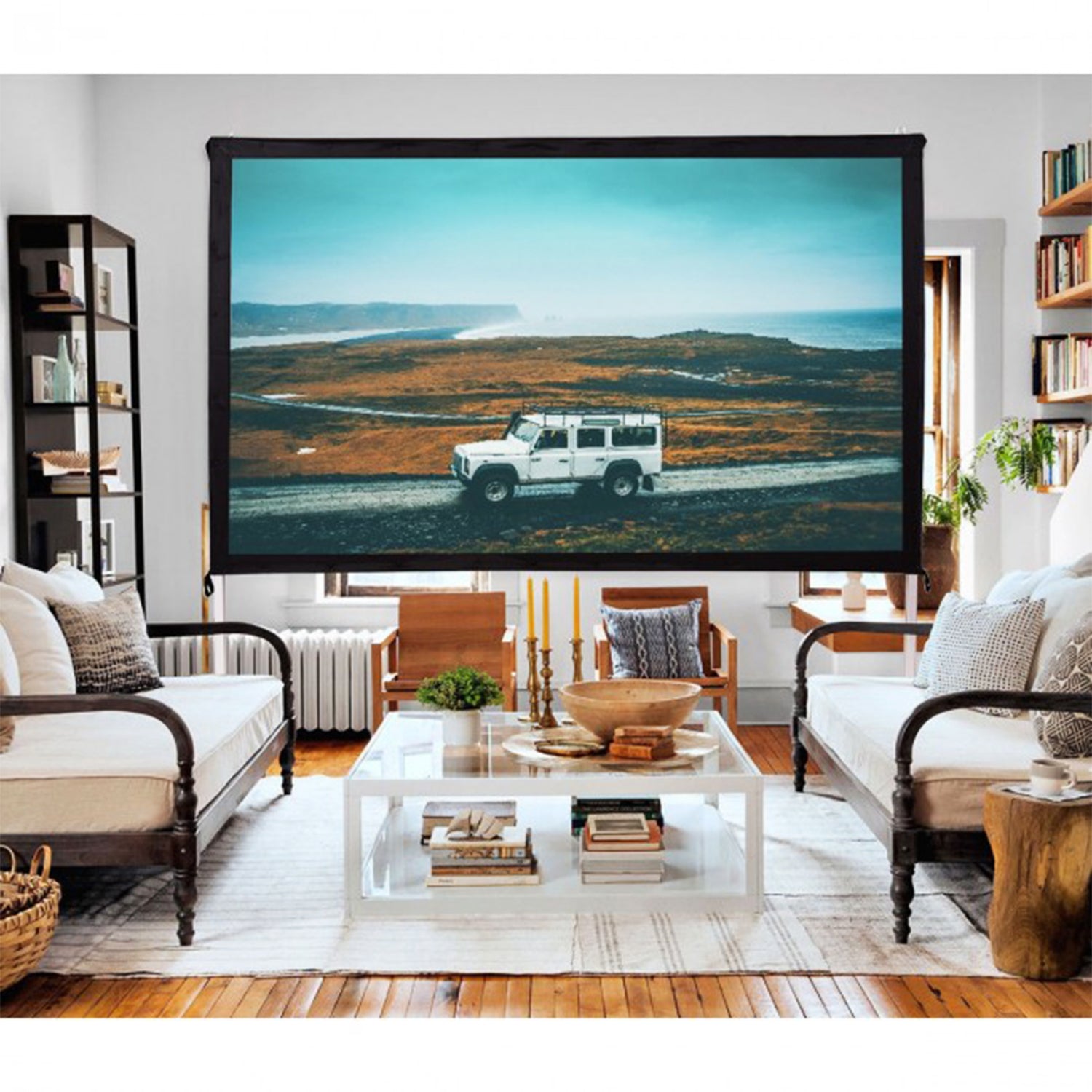 100インチ ポータブルプロジェクタースクリーン キャリーバッグ付き