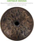 27.5 ポンド 円形織り 樹脂製パティオ傘ベース アンティークブロンズ