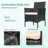 4ピース スチール製屋外パティオウィッカーコンバクションセット パープルクッション付き