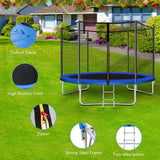 10 ft. Round Trampoline with Safety Enclosure Net and Ladder