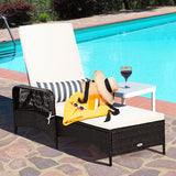 1ピース ウィッカー アウトドア 長椅子 ベージュ クッション付き