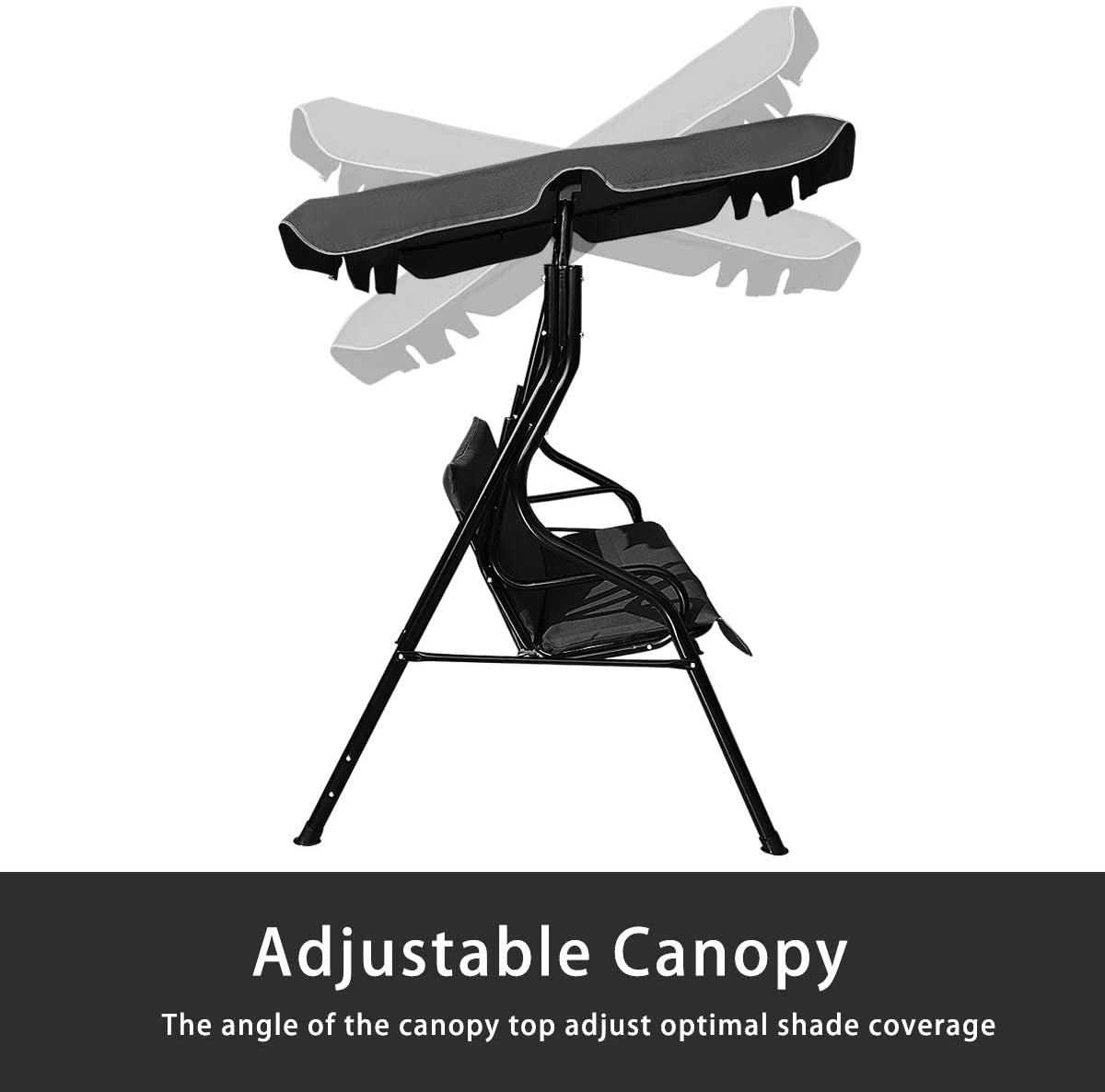 取り外し可能なクッションとコーティングされたスチールフレームを備えた3人用屋外パティオスイングチェア