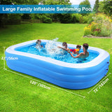 12 ft. x 6 ft. Rectangular 22 in. Deep Inflatable Pool in Blue