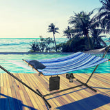 カタリナビーチのスタンド付き12フィートのファブリックハンモック