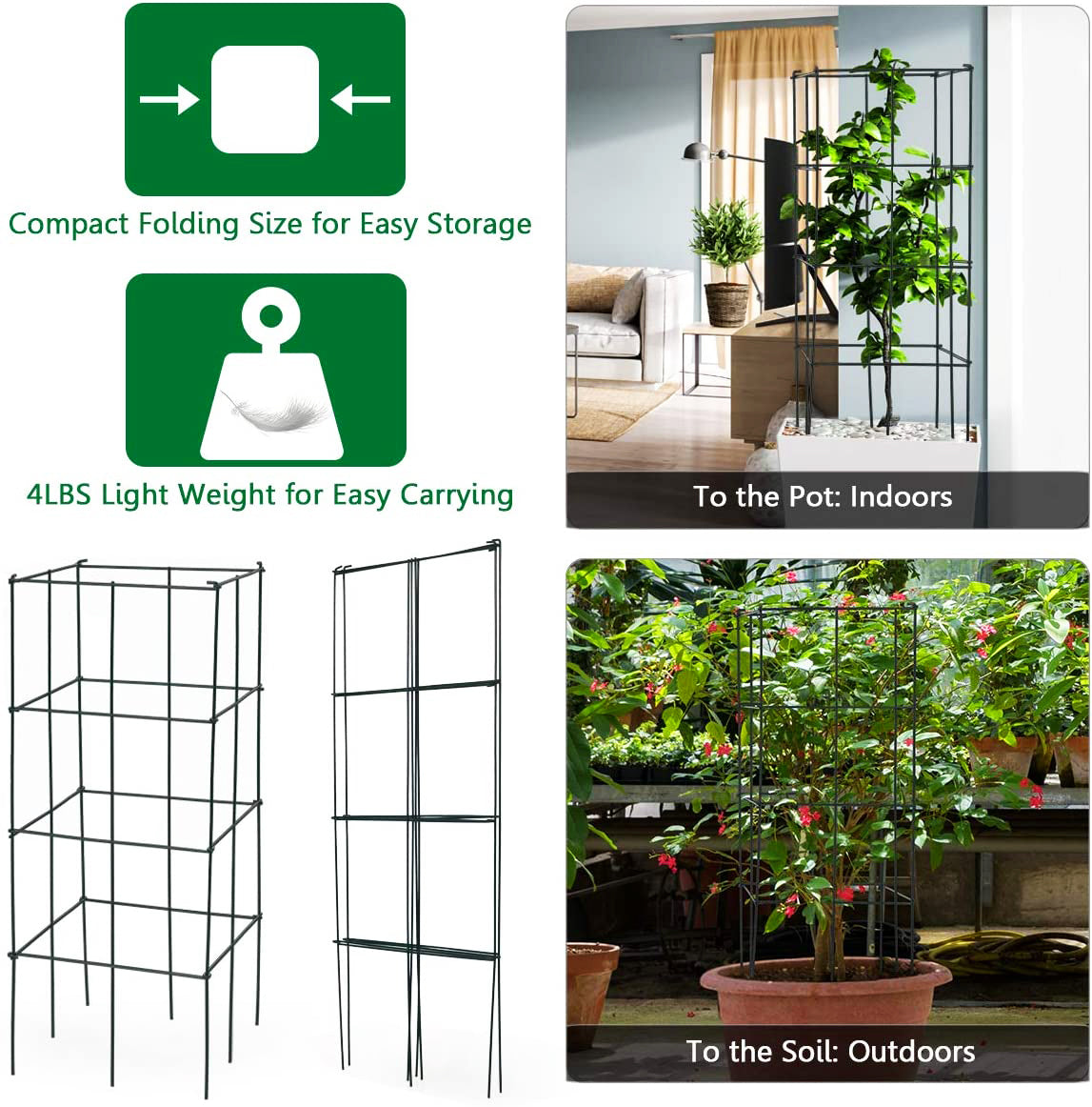 39 インチ メタル ガーデン トレリス (4 個パック)