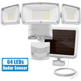 Solar Security Lights Outdoor LED Motion Sensor Lights with Wide Angle Illumination Suitable for Patio, Deck, Yard, Garden, Driveway, etc.