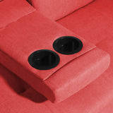 モダンでシンプルなソファ、リビングルームソファ、クッション付き、多機能、無垢材フレーム(赤)