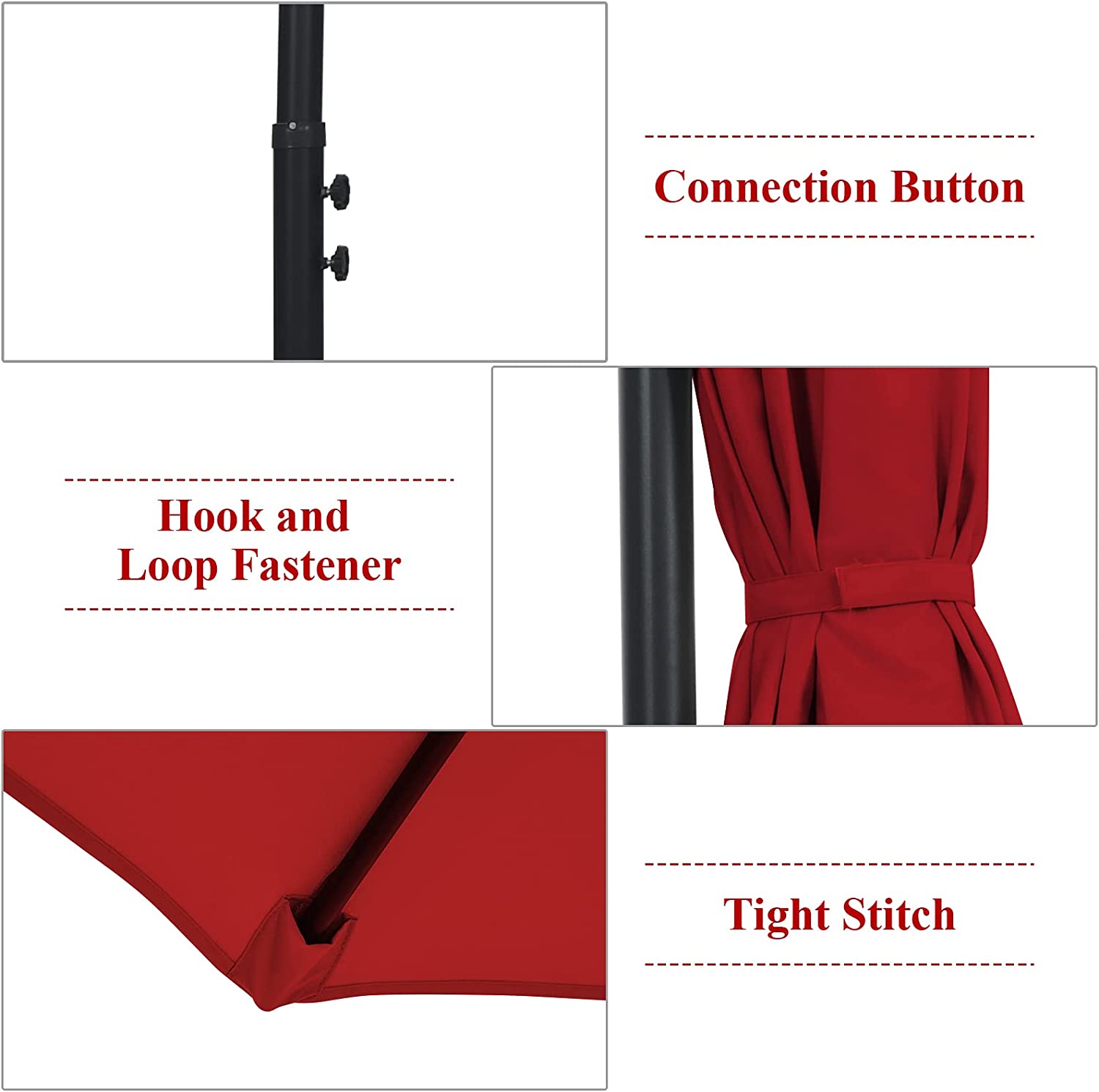 10 フィート スチール カンチレバー オフセット 屋外パティオ傘 (赤)