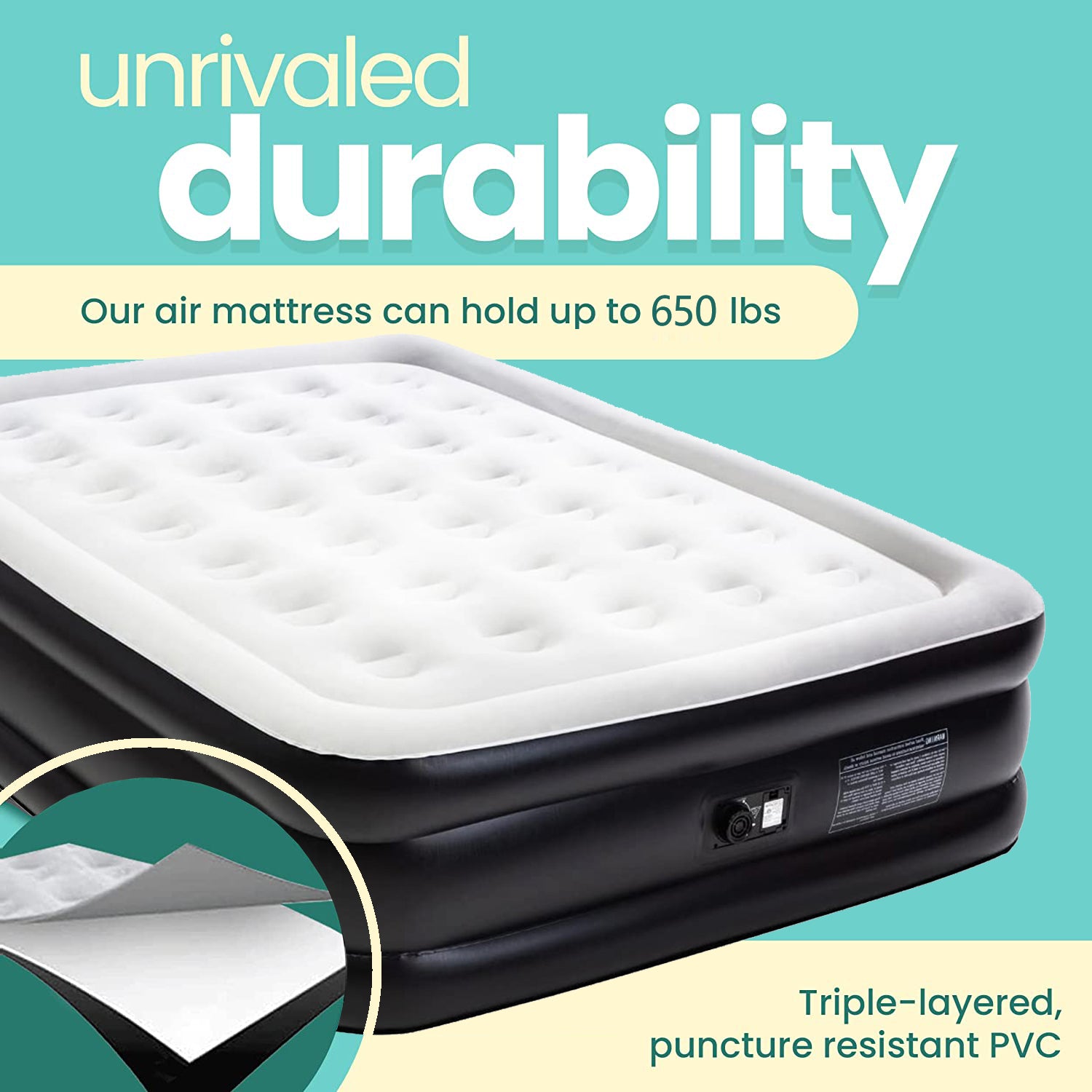 18インチ クイーンデラックスエアベッド(ポンプ内蔵)