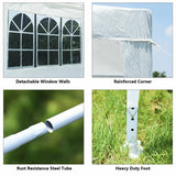 10フィート x 10フィート ホワイト キャノピー テント 頑丈なウェディング パーティー テント キャノピー 取り外し可能なサイドウォール 4つ付き