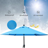 7.5 ft. Market Outdoor Patio Umbrella with Push Button Tilt and Crank in Turquoise