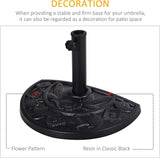 20 ポンド樹脂製屋外パティオ傘ベース(黒)