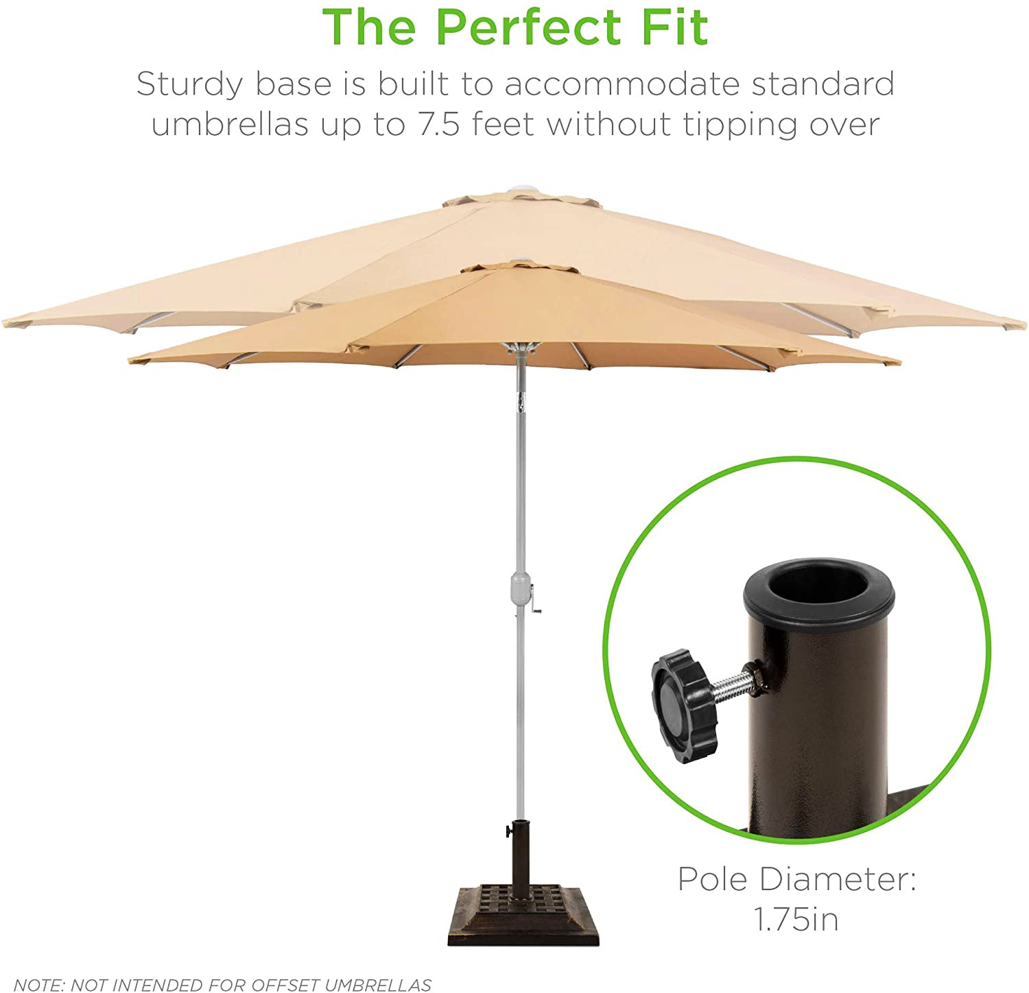 26 ポンド スクエアスチールパティオ傘ベース ブロンズ