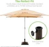 26 ポンド スクエアスチールパティオ傘ベース ブロンズ