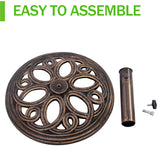 23 ポンド 鋳鉄製パティオ傘ベース ブロンズ