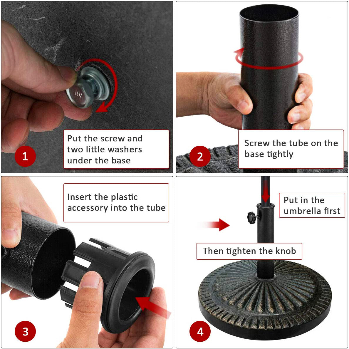 31.5 ポンド アンティークブロンズ屋外パティオ傘ベース