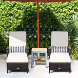 1ピース ウィッカー アウトドア 長椅子 ベージュ クッション付き